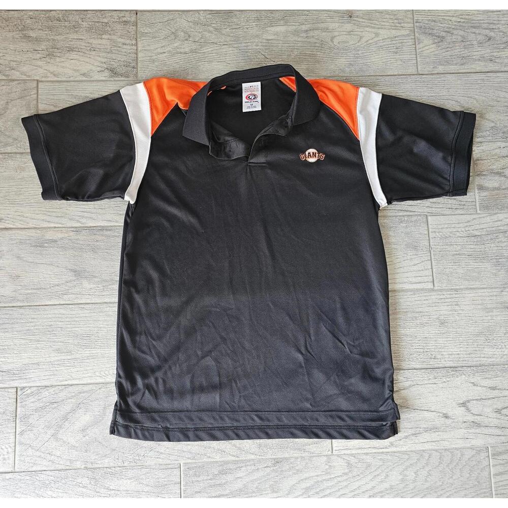 Men's True Fan MLB San Francisco Giants Black Rugby Polo Shirt Size Medium